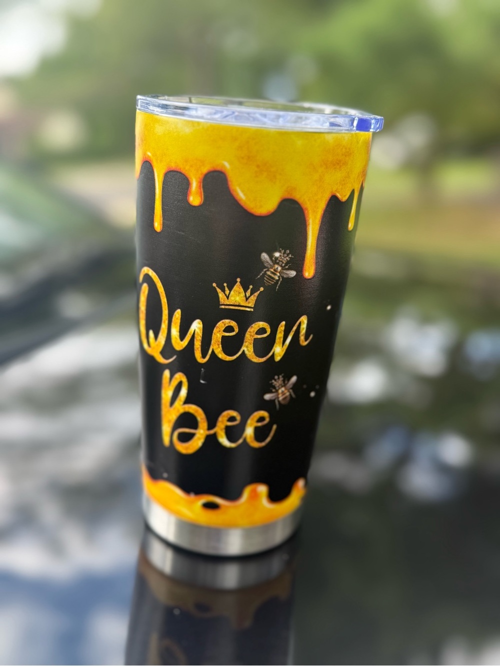 Queen Bee Black & Yellow Stainless Tumbler💛🖤💛